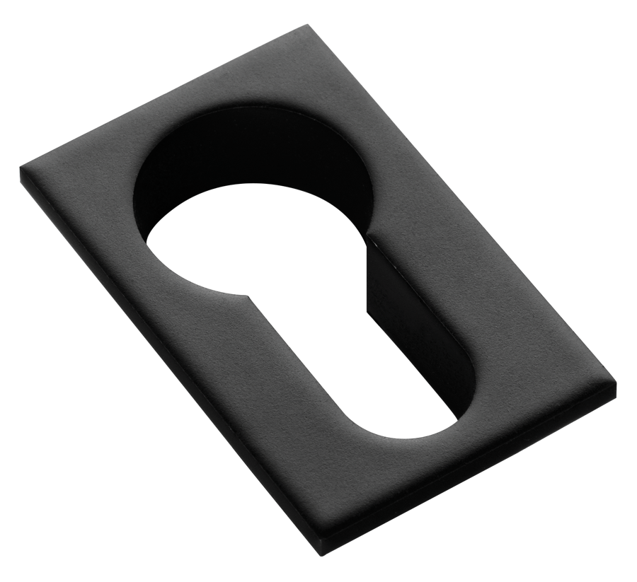 Накладка на евроцилиндр LUX-KH-SM NERO-ST квадратная невидимая, цвет - черный soft-touch фото купить Москва