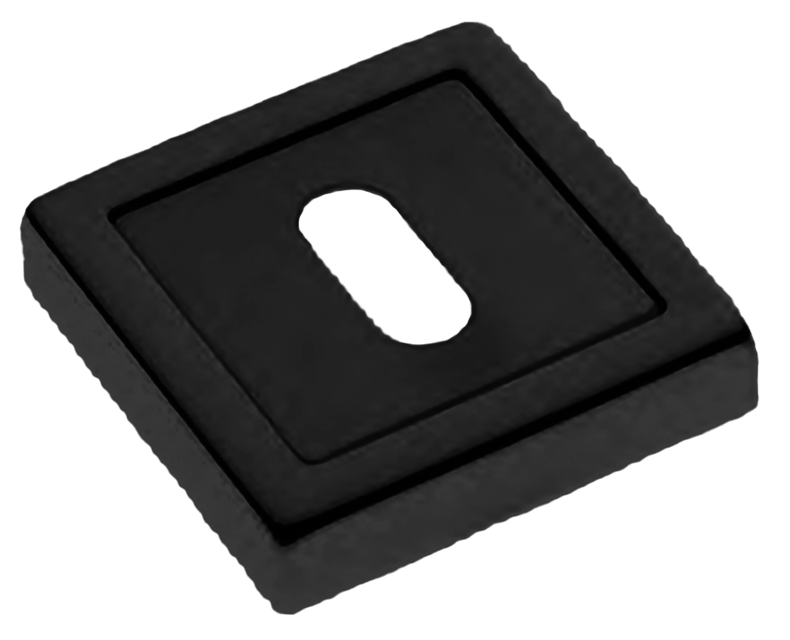 Накладка на ключевой цилиндр LUX-FK-S3 NERO на квадратной розетке под ключ буратино, цвет - черный фото купить Москва