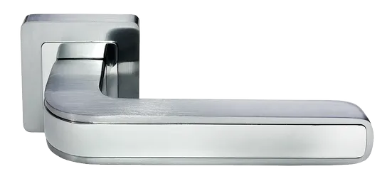 Ручка дверная EON MH-46 SC/CP-S55 раздельная на квадратной розетке, цвет матовый хром/хром, ЦАМ Light фото купить Москва