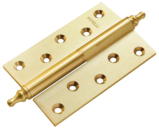 Петля карточная разъемная латунная MB 120X80X3.5 SG L C с коронкой левая, верзная, цвет матовое золото фото купить Москва