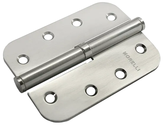 Петля разъемная карточная стальная MSD-C 100X70X2.5 SN L левая без коронки скругленная, врезная, цвет бел.никель, сталь фото купить Москва