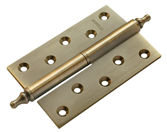 Петля карточная разъемная латунная MB 120X80X3.5 AB R C с коронкой правая, верзная, цвет античная бронза фото купить Москва