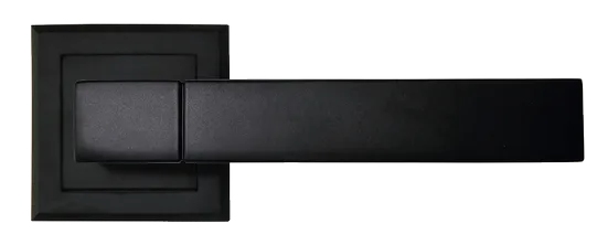 Ручка дверная FUKOKU MH-28 BL-S раздельная на квадратном основании, цвет черный, ЦАМ фото купить в Москве