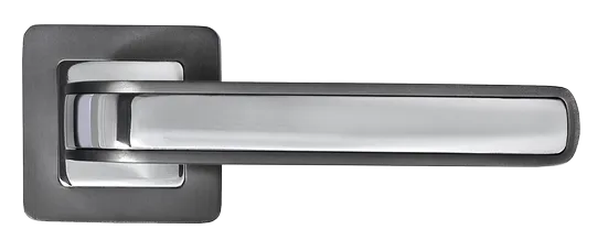 Ручка дверная EON MH-46 GR/CP-S55 раздельная на квадратной розетке, цвет графит/хром, ЦАМ Light фото купить в Москве