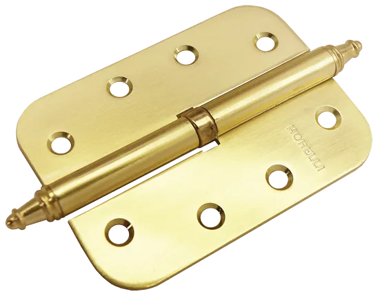 Петля разъемная карточная стальная MS-C 100X70X2.5 SG R правая скругленная, врезная, цвет мат.золото, сталь фото купить Москва