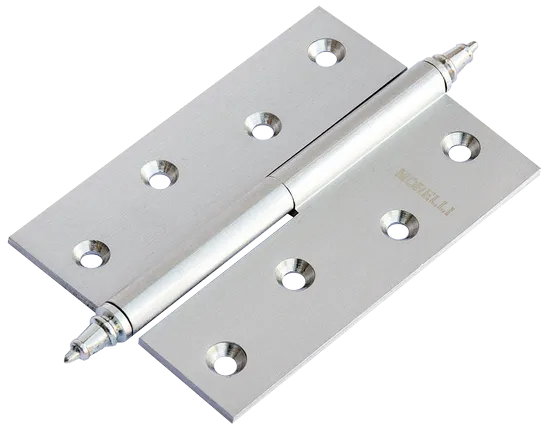 Петля карточная латунная разъемная MB 100X70X3 SC L C с коронкой левая, врезная, цвет матовый хром фото купить Москва