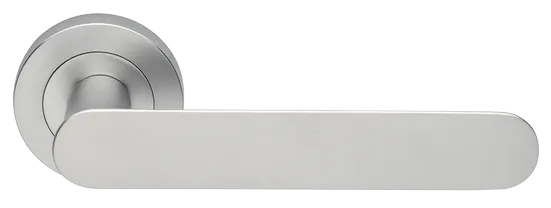 Ручка дверная LE BOAT R2 CSA раздельная на круглой розетке, цвет матовый хром, латунь фото купить Москва