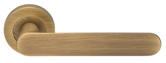 Ручка дверная LE BOAT R2 OBR раздельная на круглой основе, цвет кофе, латунь фото купить Москва
