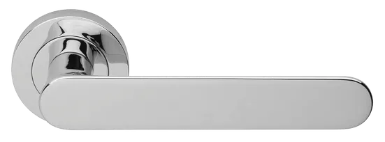 Ручка дверная LE BOAT R2 CRO раздельная на круглой розетке, цвет хром, латунь фото купить Москва