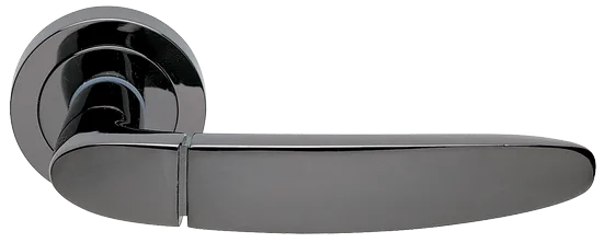 Ручка дверная SAIL R2 NIN раздельная на круглой розетке, цвет -  черный никель, Латунь фото купить Москва