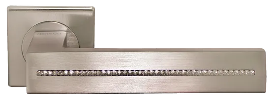 Ручка дверная DIADEMA S1 NIS раздельная на квадратной розетке, цвет - матовый никель, латунь фото купить Москва