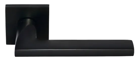 Ручка дверная KAFFEE MH-50-S6 BL раздельная на квадратном основании, цвет черный ЦАМ Light фото купить Москва