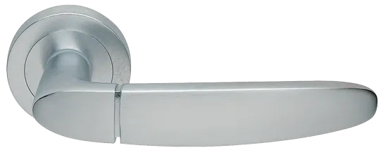 Ручка дверная SAIL R2 CSA раздельная на круглой розетке, цвет матовый хром, латунь фото купить Москва