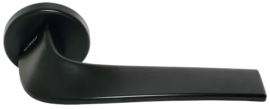 Ручка дверная COMETA R5 NERO раздельная на круглой розетке, цвет черный, ЦАМ фото купить Москва